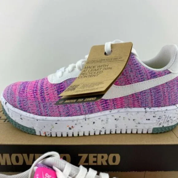 NEW Nike Air Force 1 Crater Flyknit Pink Purple Women's Sneakers Shoes - Picture 6 of 13